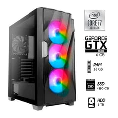 Computadora PC Gamer Core i7-10TH RAM 16GB HDD 1TB SSD 480GB VIDEO GTX 1660 6GB.