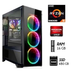 AMD CORP - COMPUTADORA PC GAMER RYZEN 5-5600G 3.4 GHZ RAM 16GB SSD 480GB CASE GAMER RGB.