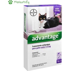 BAYER - Advantage Gatos 4 a 8 Kg - Pipeta Antipulgas