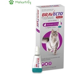 BRAVECTO - Plus 500Mg Gatos De 6.25 A 12.5Kg Antipulgas Antiparasitario