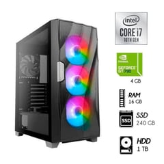 INTEL - Computadora Pc Gamer Core I7-10TH Ram16Gb Disco1Tb SSD 240GB Video GT 4GB.