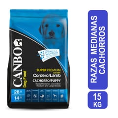 CANBO - Súper Premium Cachorro Razas Mediana y Grandes 15 Kg