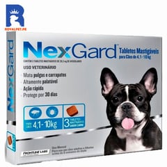 NEXGARD - Antipulgas Para Perro 4 a 10 kg x3 tabletas