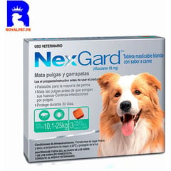 NEXGARD - Antipulgas Para Perro 10 a 25 kg x3 tabletas