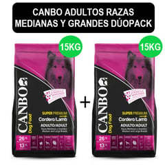 CANBO - Canbo Adulto Razas Medianas y Grandes Dúo Pack 15 Kg