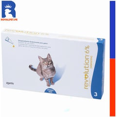 REVOLUTION - Antipulgas para gato 6% 2.6 a 7.5 kg x3 pipetas
