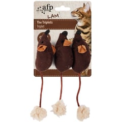 ALL FOR PAWS - Set de 3 ratones con catnip para gatos - marron