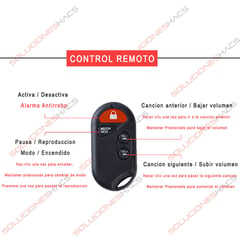 GENERICO - Parlante Alarma Para Moto Bluetooth Mp3 Usb Radio Fm