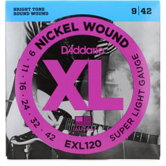 D ADDARIO - Set cuerdas para guitarra eléctrica Daddario EXL120 09-42