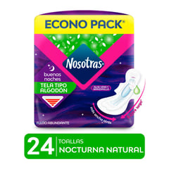 NOSOTRAS - Toallas higiénicas Nosotras Buenas Noches Natural 24un