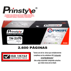 GENERICO - TONER DE 2.600 PÁG PRINSTYLE TN2370 TN-2370 P/BROTHER ISO 19752