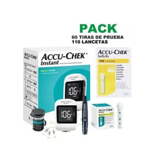 ACCU CHEK - Glucómetro Accu-Chek Instant + 60 Tiras + 110 Lanc.