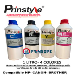 GENERICO - TINTA 1 LITRO UV 04 COLORES COMPATIBLE HP-CANON-BROTHER