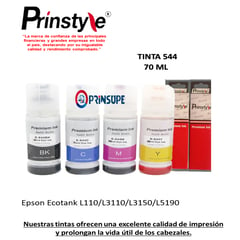 GENERICO - PACK DE TINTAS 544 EPSON (4 COLORES) COMPATIBLE PRINSTYLE 70ML