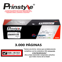 GENERICO - TONER PRINSTYLE 106R02778 3.000 PÁG P/XEROX. ISO RENDIMIENTO 19752