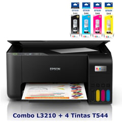 EPSON - Impresora L3210 + 4 Tintas T544 adicionales