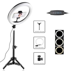 GENERICO - Aro luz led anillo 30 Cm Fotografia Video + Tripode 2.1 Metros