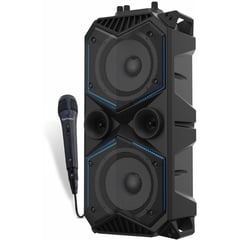 BOWMANN - PARLANTE BLUETOOTH KARAOKE PORTATIL LED AZUL BTS-265K