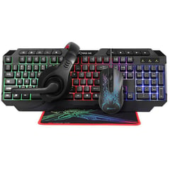 XTRIKE ME - Combo gamer 4 en 1 audifono + teclado + mouse + mousepad xtrike cmx411