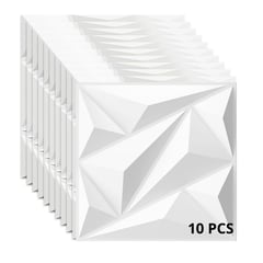 GENERICO - Panel Decorativo 3D Triangular Blanco 10 piezas