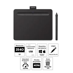 WACOM - Tableta Grafica Intous Small CTL-4100 USB Lapis Negro