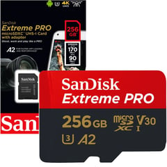 SANDISK - Memoria Micro SD Extreme PRO A2 256GB 200Mbps Gopro