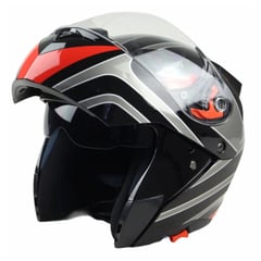 GENERICO - Casco Moto WLT 118 Classic Black/Red (Large)