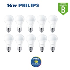 PHILIPS - Foco led 16w ecohome / pack 10 unidades