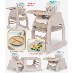 BABY HAPPY - Silla de Comer para Bebe 3 en 1 Lego Plato Blue Duvy