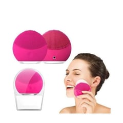 GENERICO - Limpiador Facial Masajeador Fucsia de Silicona Recargable