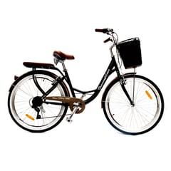 FRAUENFELDER - Bicicleta Vintage Negro Aro 26