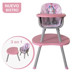 BABY KITS - Silla de Comer Carpeta 3 en 1 New Bistro Rosado