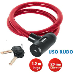 HERMEX - Candado cadena de bicicleta USO RUDO con llave 20 mm