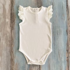 ECOBEBE - Body Bebé Broderie - EcoWhite 100 Algodón Orgánico