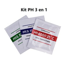 OEM - Solución Buffer Powder Calibrar Medidor PH Peachimetro - Kit 3 En 1