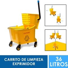 GENERICO - Carrito balde exprimidor 36 litros