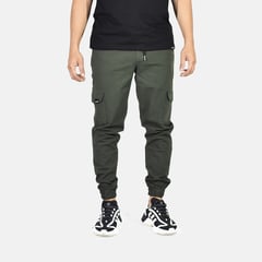 YONISTERS CLOTHING - Jogger Cargo Drill Semipitillo Verde