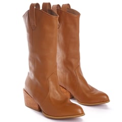 MATISMA - Botas Vaqueras Altas Para Mujer Málaga Camel