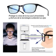 GENERICO - Lentes para computadora protección filtro azul luz blue proteccion