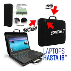 GENERICO - Funda para laptop 15" 16 " 15.6 maleta con asa - negro