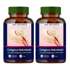 LIMA NATURALS - Colágeno Hidrolizado, Cúrcuma, Magnesio & Camu Camu 100 cápsulas Pack x 2