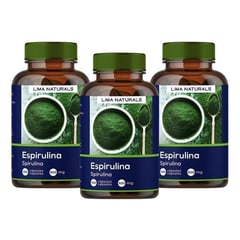 LIMA NATURALS - Pack 03 Frascos Espirulina 100 Capsulas