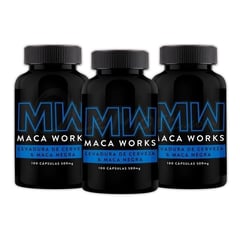 MACA WORKS - Pack 03 Frascos Levadura de Cerveza & Maca Negra 100 Capsulas