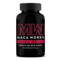 MACA WORKS - 01 Frasco Maca Roja 100 Capsulas