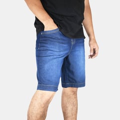 YONISTERS CLOTHING - Denim Short Semipitillo Stretch Azul