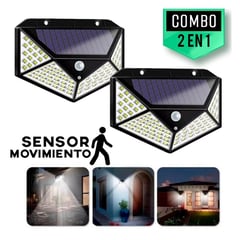 OEM - Combo lampara solar con sensor de oscuridad y movimiento luz 100 leds