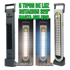 GENERICO - Lampara luz foco solar portatil inalámbrico multiusos emergencia