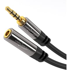 GENERICO - KabelDirekt extensión audifono/mic CTIATRRS 3.5 mm macho hembra 6mts