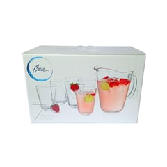 LIBBEY - Set de 7 piezas de vidrio jarra más 6 vasos