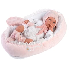 LLORENS - MuÃ±eca BebÃ© Mimi Llorona 42 cm con Cunita Rosa